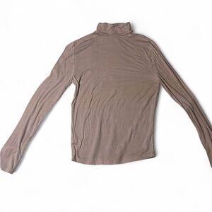 Double Zero Long Sleeve Turtleneck Top - Brown